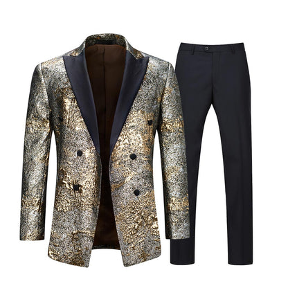 Gold and Silver Printed Shiny Suits