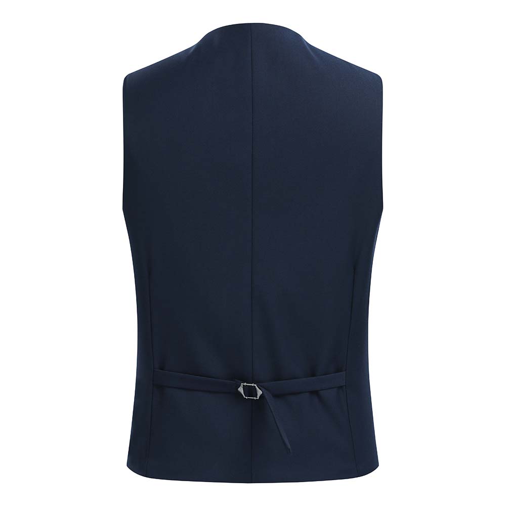 Slim Fit Double Breasted Navy Vest