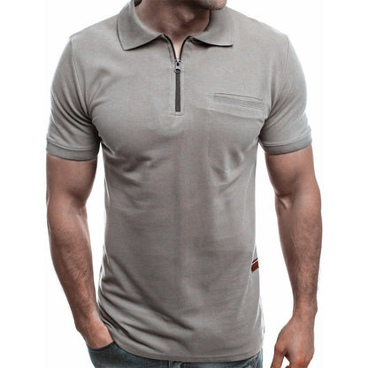 Grey &amp; Navy &amp; Maroon Polo Shirt Zip Closure Polo