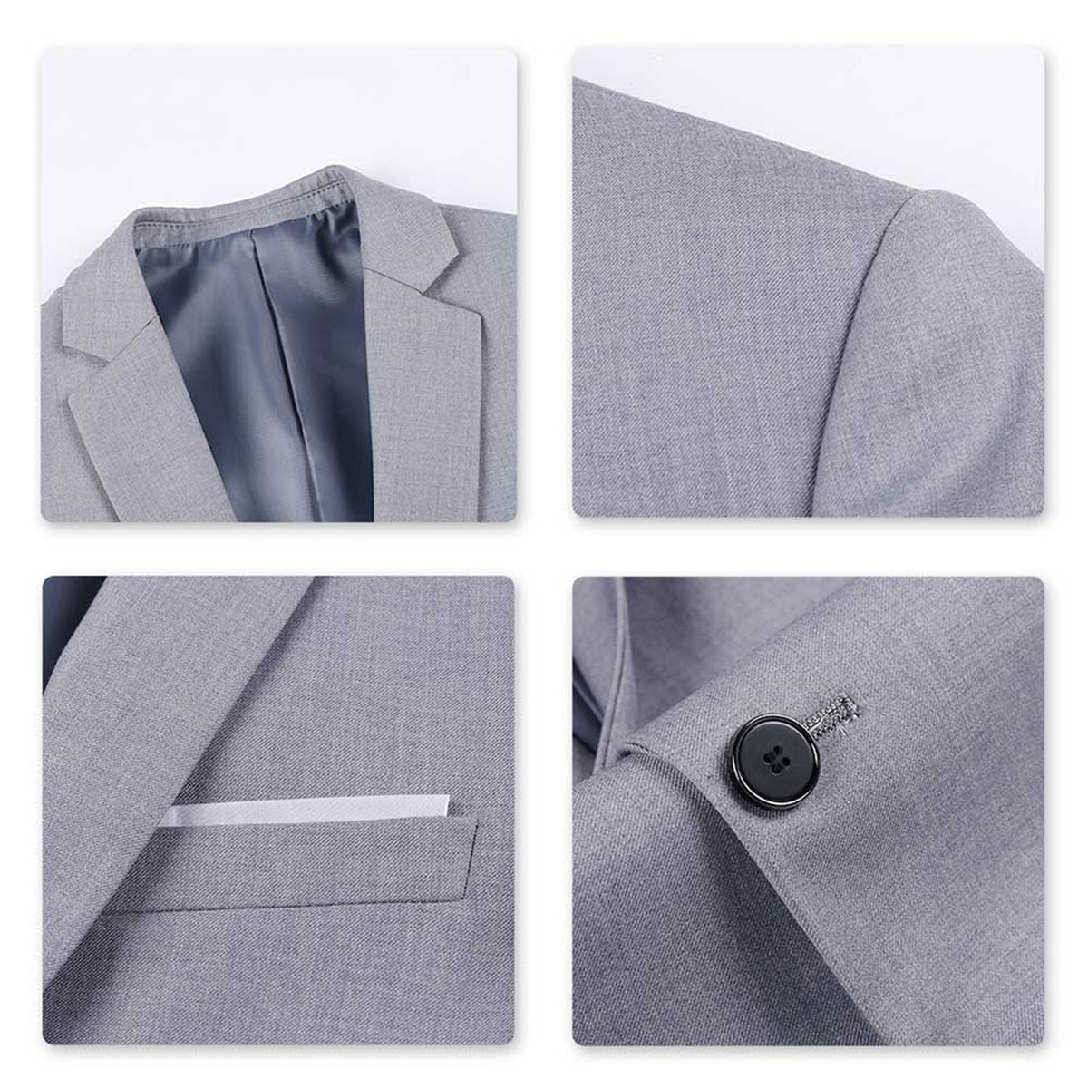 Classic Light Grey Blazer Two Buttons Blazer