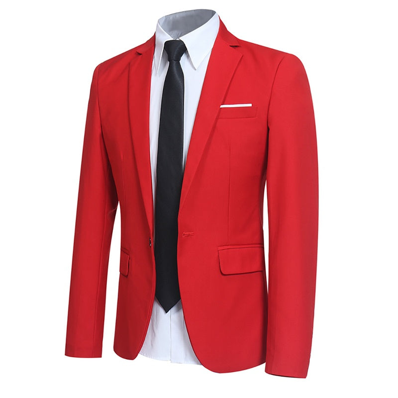 Red Stylish One Button Casual Blazer
