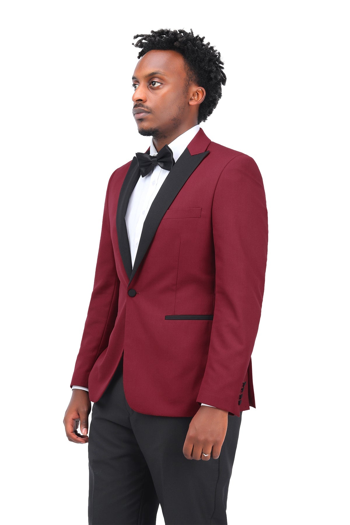 Wine Red 3-Piece Slim Fit Tuxedo