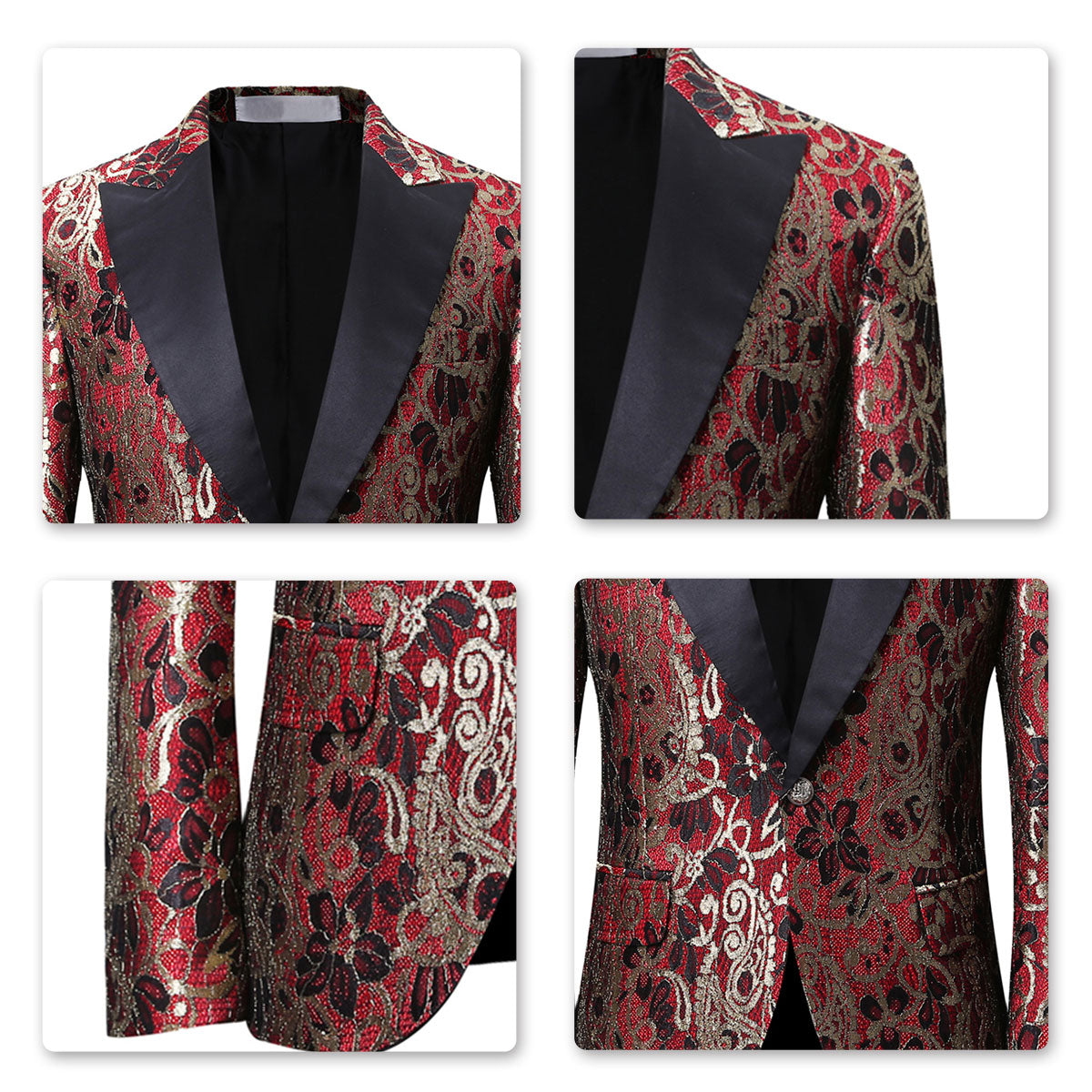 Maroon Flower Printed 2-Piece Shiny Suits
