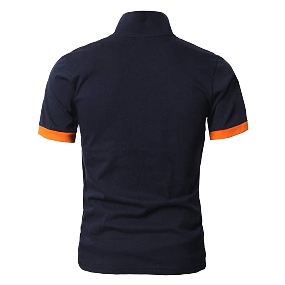 Essential Polos Navy &amp; Orange Classic Polo Shirt
