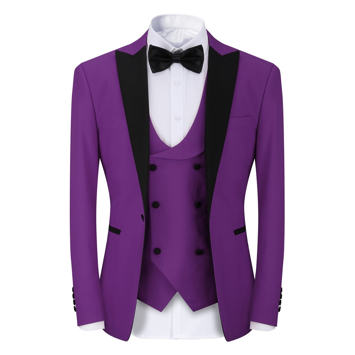 Purple 3-Piece Slim Fit Tuxedo - One Button, Peaked Lapel