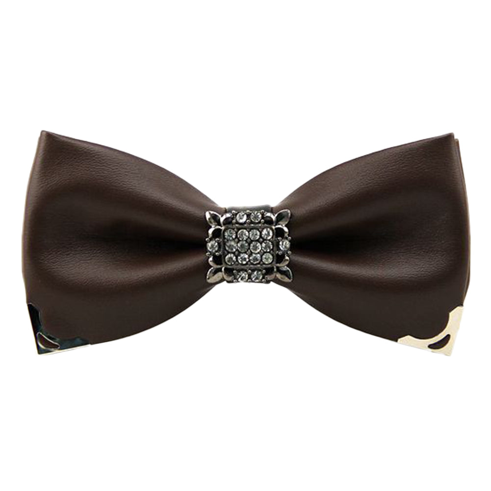 PU Leather Crystal Bow Tie 6 Colors - Cloudstyle