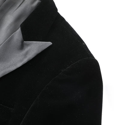 Slim Fit 2-Piece Black Pleuche Velvet Tuxedo Suit
