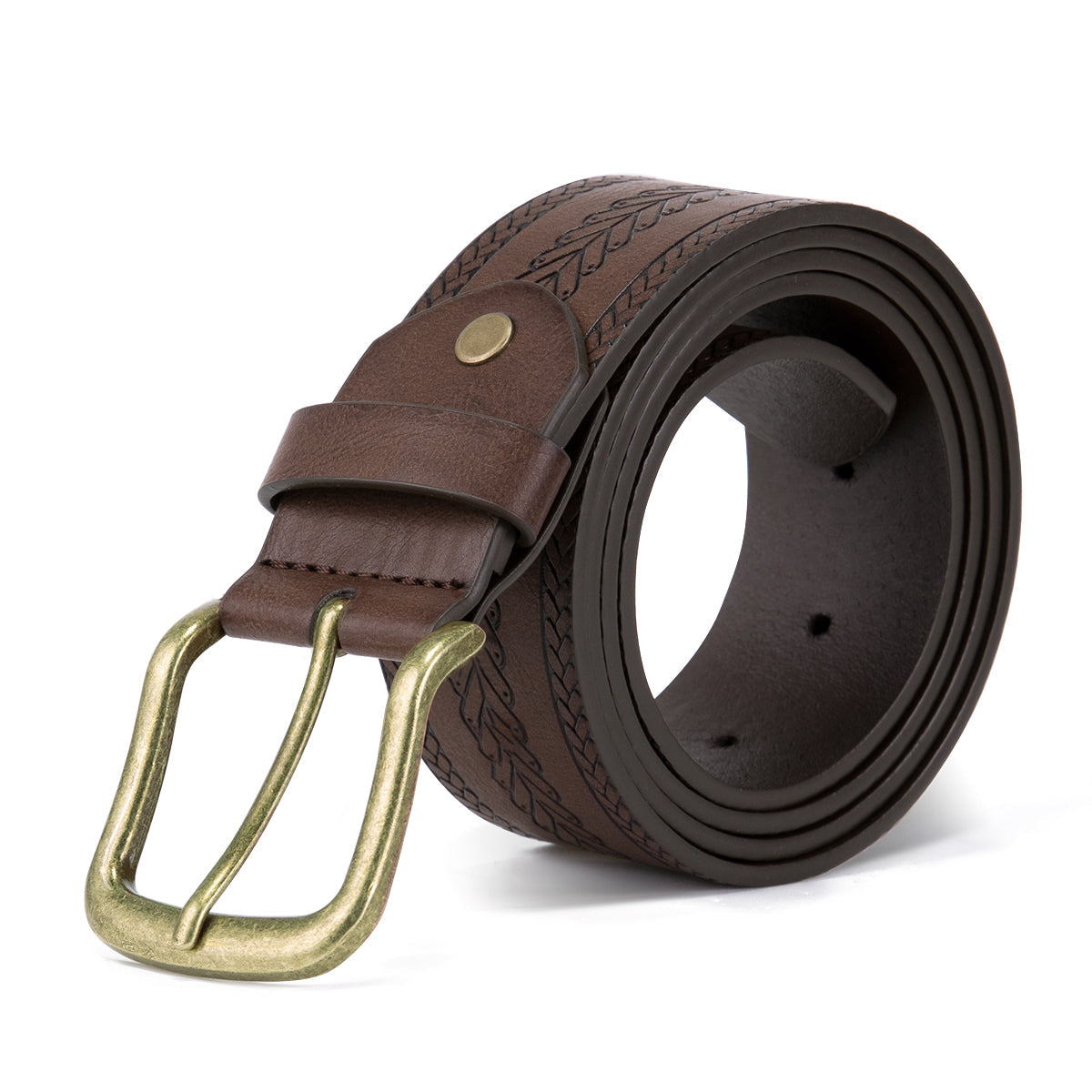 Herringbone Embossed leather Belt