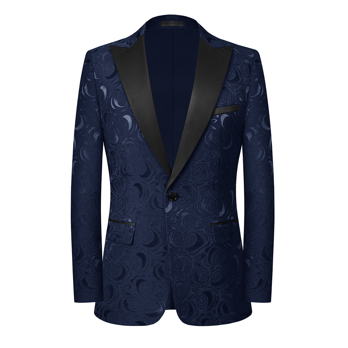 2-Piece Printed Suits Dark Pattern Blue