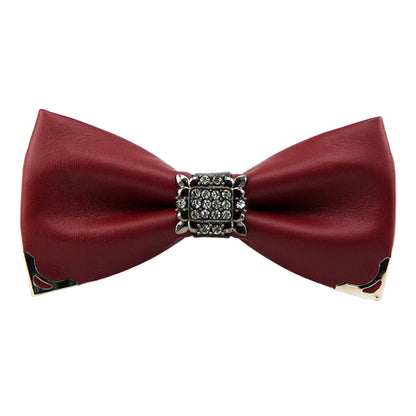 PU Leather Crystal Bow Tie 6 Colors - Cloudstyle