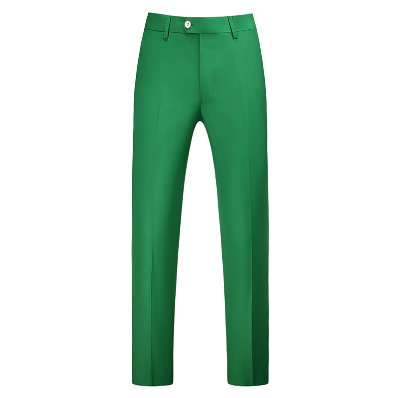 Green Modern Fit Straight Leg Classic Pants
