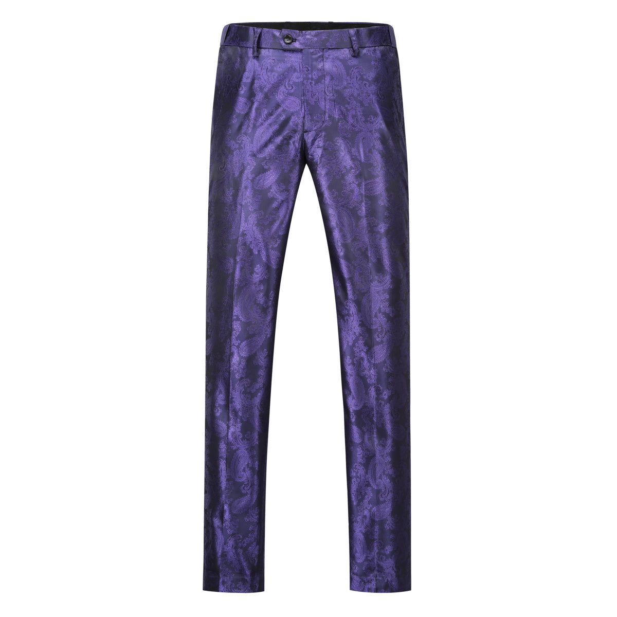 2-Piece Slim Fit Paisley Fashion Suit Purple