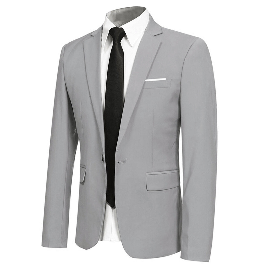 Grauer stylischer Blazer mit einem Knopf, lässiger Blazer