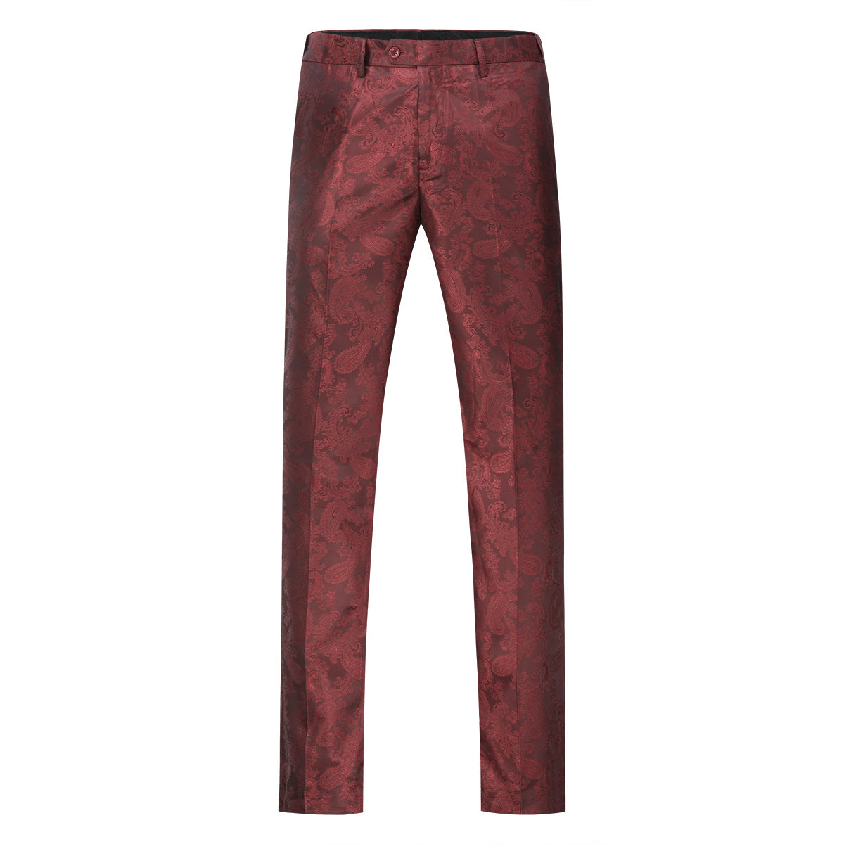 2-Piece Slim Fit Paisley Fashion Suit Red
