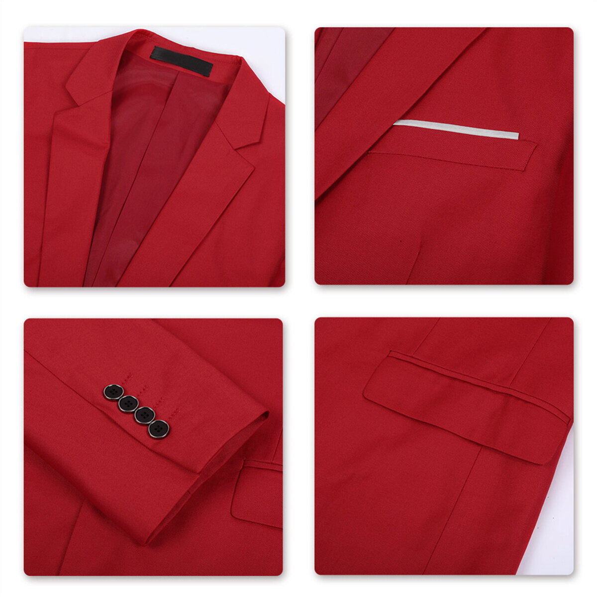 Red Stylish One Button Casual Blazer