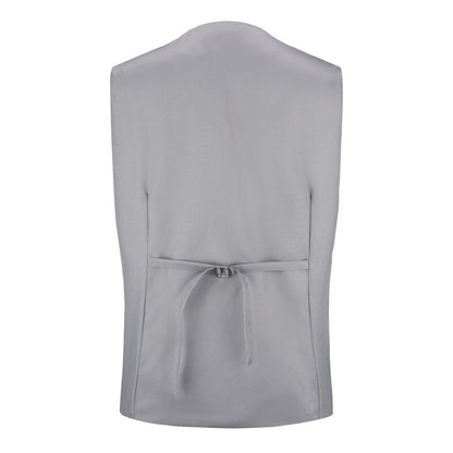 Slim Fit Solid Color Fashion Vest Grey
