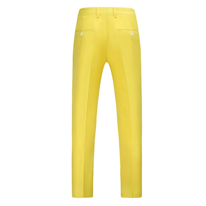 Yellow Modern Fit Straight Leg Classic Dress Pants