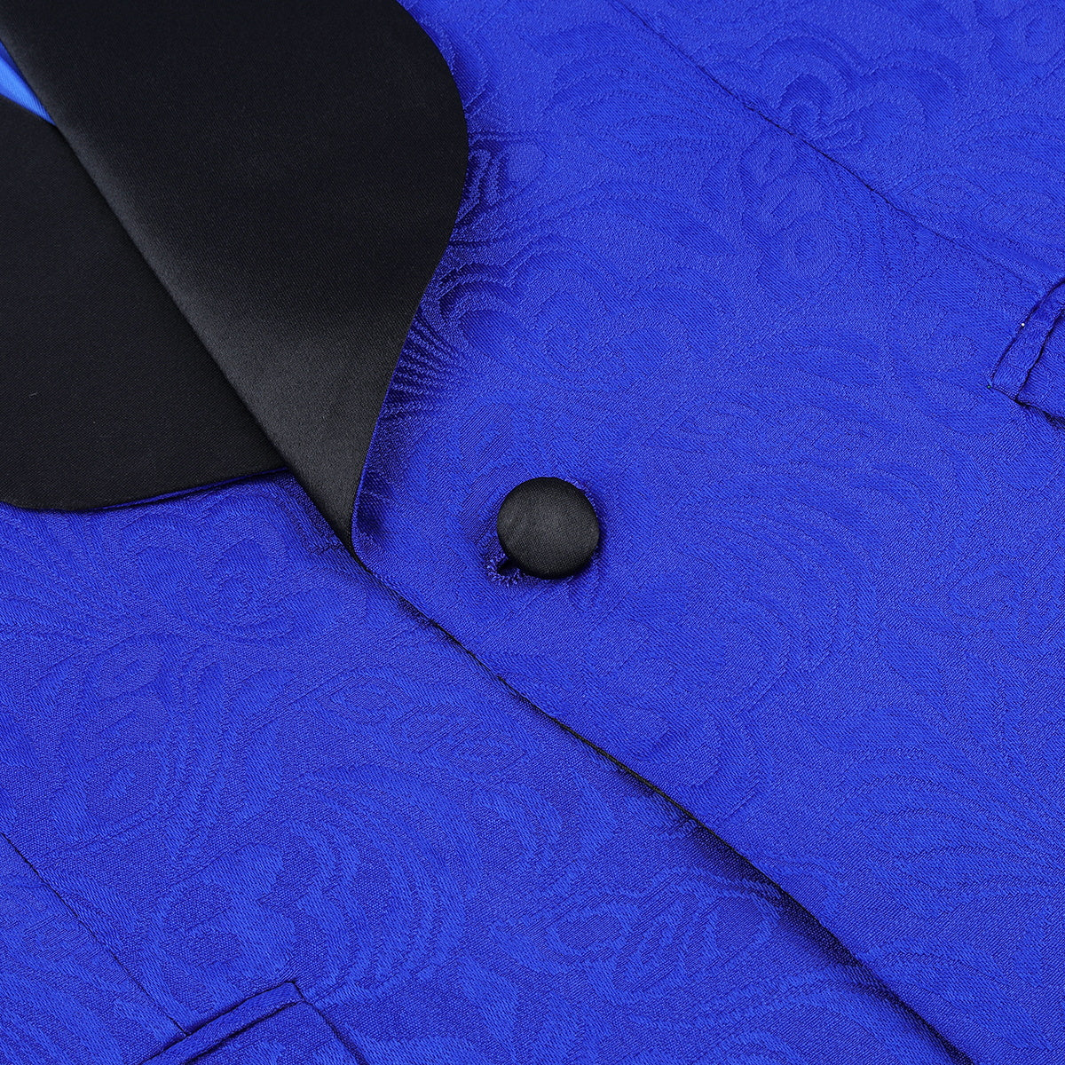 Paisley Suit 2-Piece Slim Fit Print Suit Blue