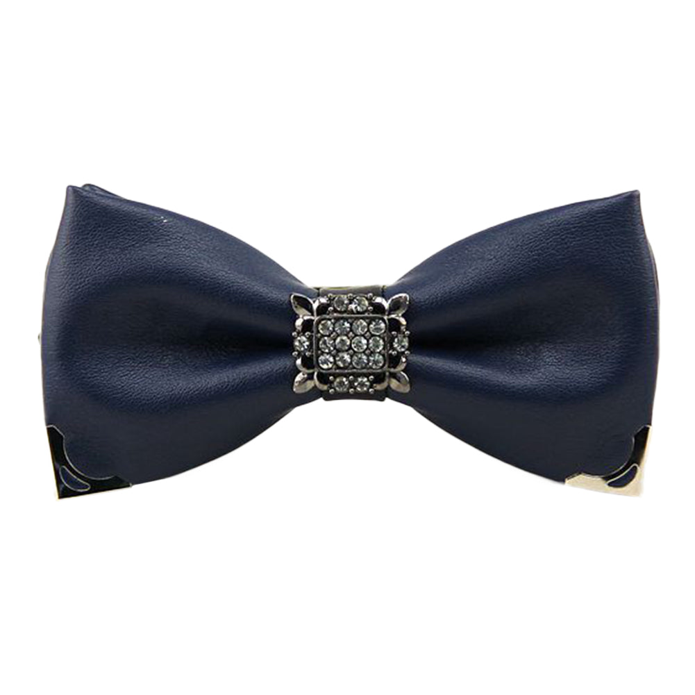 PU Leather Crystal Bow Tie 6 Colors - Cloudstyle