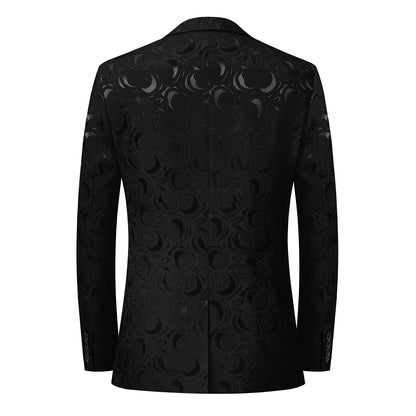 2-Piece Printed Suits Dark Pattern Black