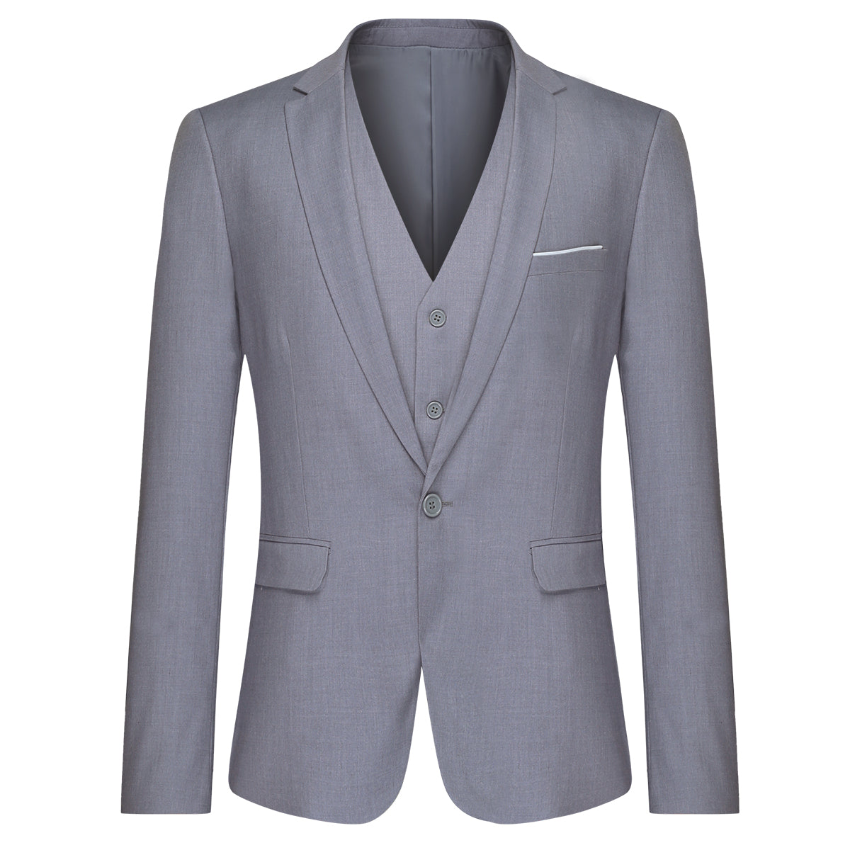 Classic Birch Silver Suit - 3-Piece One Button